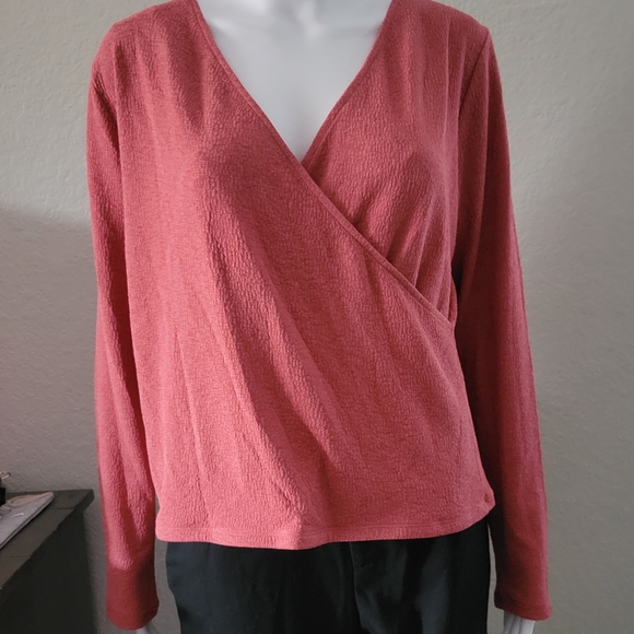 Faux Wrap Cross Front Top - Picture 1 of 4
